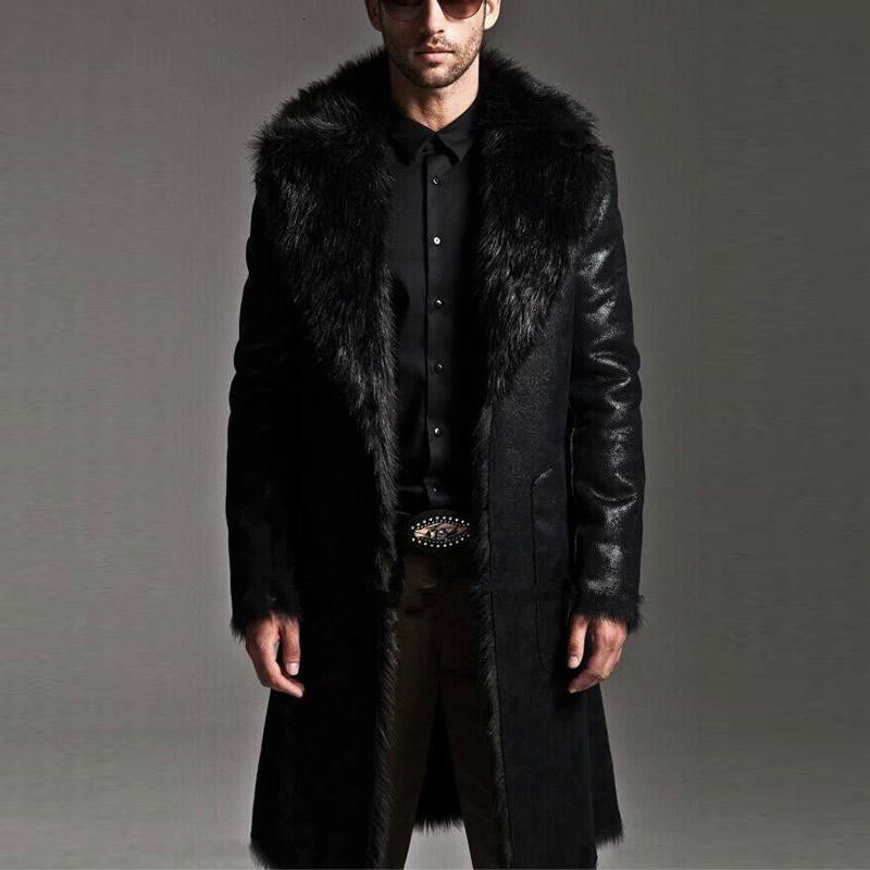 

2021 New Manly Fashion Winter Fur Coat Long Jackets Both Sides Wear Dreversible Hard Proof Male Reversible Water Size 7xl DQQO, Brown
