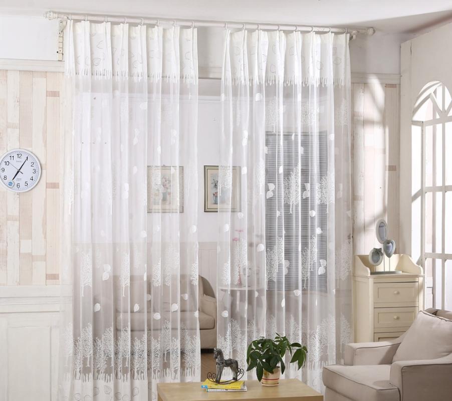 

fashion sheers tulle window curtains quality curtains Tulle Sheer para bedroom living room white brown beige 1pc