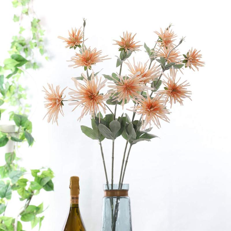 

Artificial Chrysanthemum Flower Branch Wedding Decoration Fake Chrysanthemum Flower for Home Garden Party Supplies Floral, Red