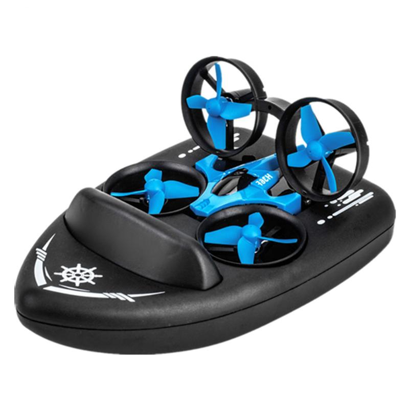 

LED funny rec toys Remote Control Drone Quadcopter Boat 3 in 1 can play in water sky land outdoor toys for children gift rc boat