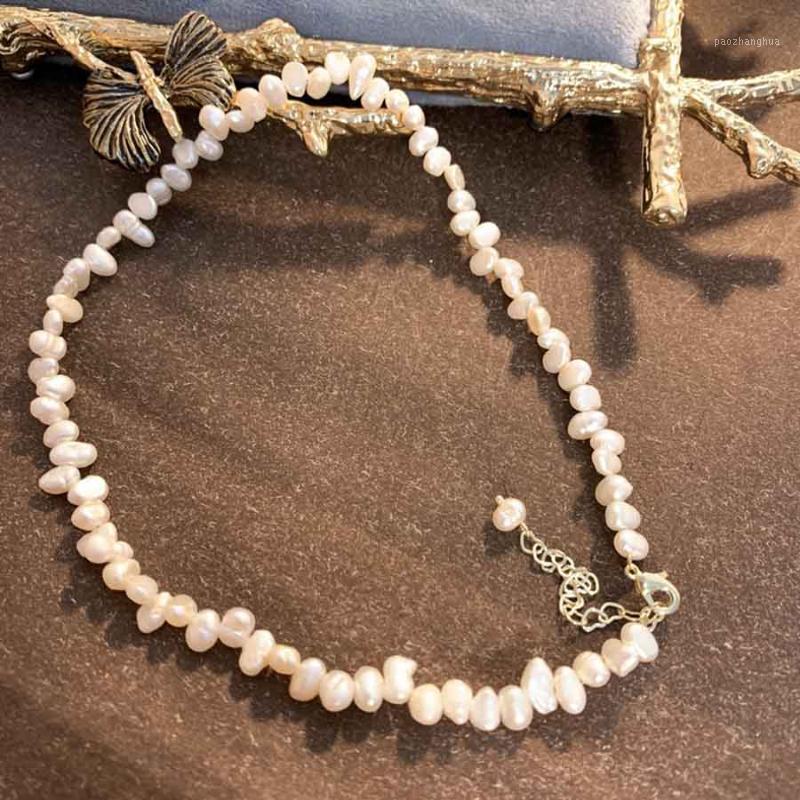 

Women's Jewelry Irregular Luxury Pearl Necklace Choker Gold Chain Collier Femme Collar Custom Necklaces For Women Chains, Silver