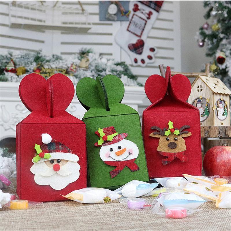 

Christmas Candy Decoration Gift Bag Collapsible Candy Gift Bag Non Woven Fabric Christmas Decoration navidad *251
