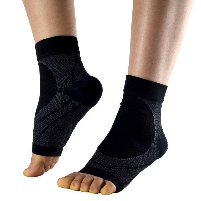 

Ankle Foot Elastic Compression Anti Fatigue Relief Socks Support Open Toe1, Black gray