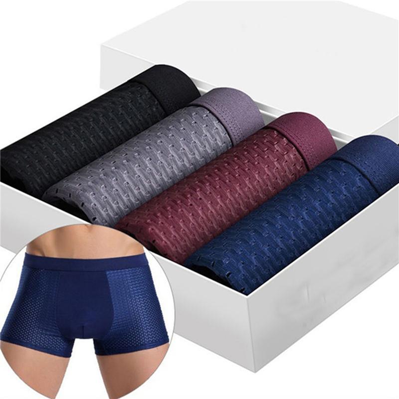 

Men's Breathable Mesh Modal Underwear Gentle Flexible Super-elastic Boxer Soft Summer Men's Underpants Boxer Plus Size, Black