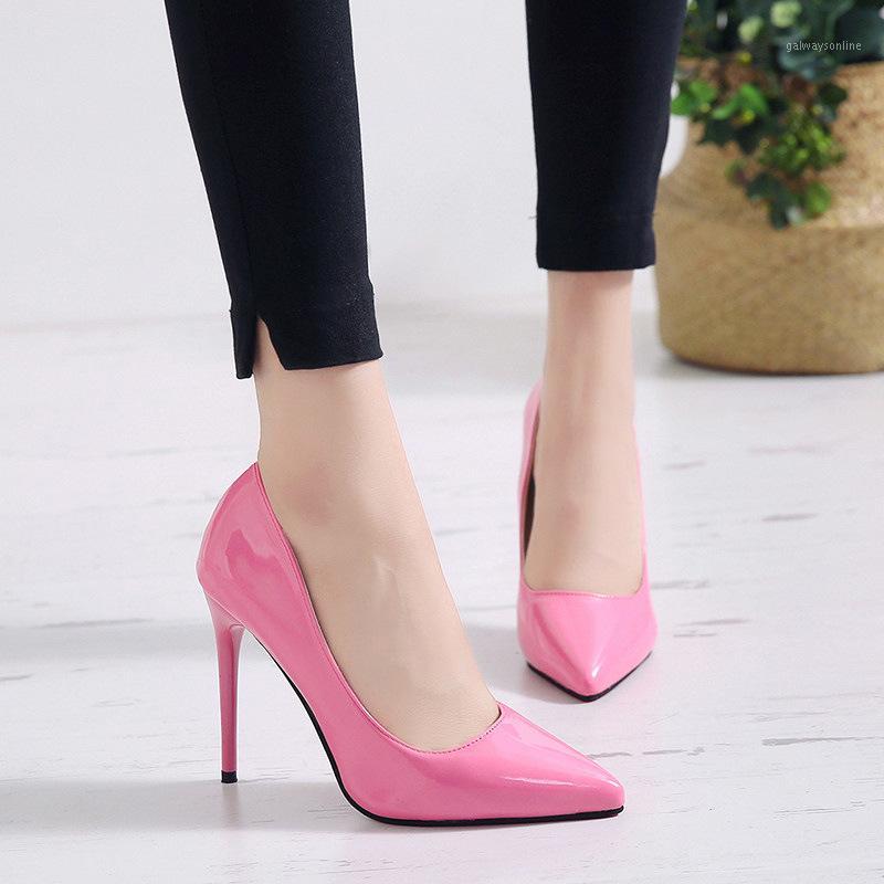 

High heel women's new patent leather sexy thin heel women's shoes red bottom high heels wedding shoes1