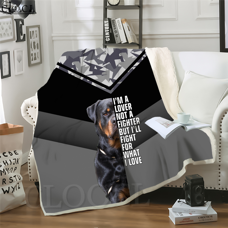 

CLOOCL New Animal Rottweiler Dog 3D Print Harajuku Air Conditioning Blanket Sofa Teens Bedding Throw Blankets Plush Quilt