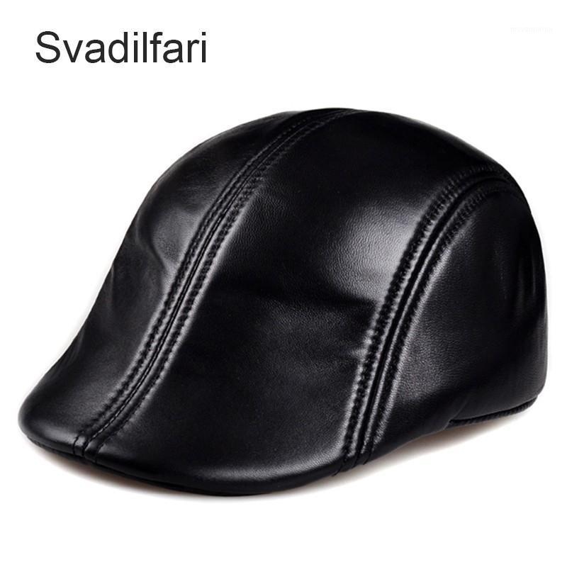 

Svadilfari Genuine Leather Berets For Men Casual Black Duckbill Ivy Caps Male Spring Luxury Italian Brand Directors Flat Hats1