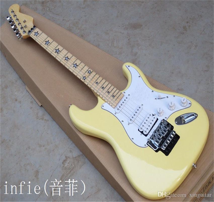 

Free shipping 2021 new ST electric guitar fretboard pentagram double roll electric guitar