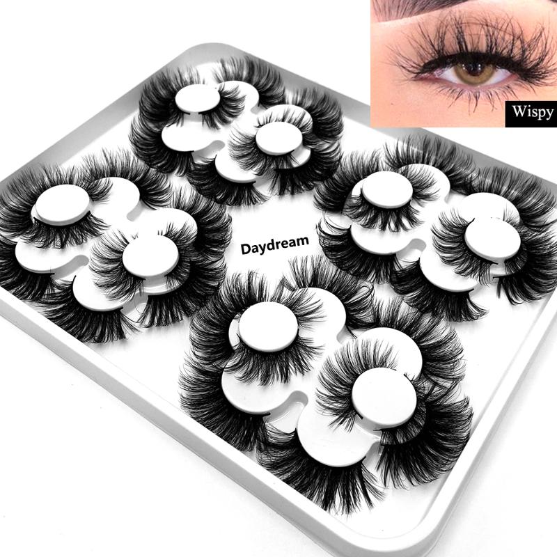 

20 Pairs Hot 3D Faux Mink False Eyelashes 20mm Natural Wispy Fluffy Eyelashes Handamde Cruelty-free Lashes Extension Makeup Tool