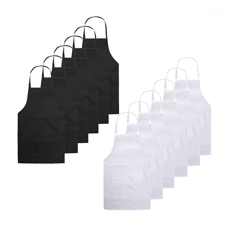 

Bib Aprons for Restaurant- Unisex Black Apron Bulk Apron Adult with 2 Front Pocket for Kitchen Crafting BBQ Drawing Black+White1