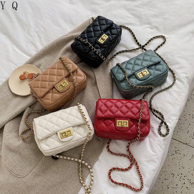 

INs Korea Style PU Leather For Women Handbags Purses Ladies Crossbody Shoulder Bags Girls Chain Mini Phone Bags Bolsos Feminina, Black