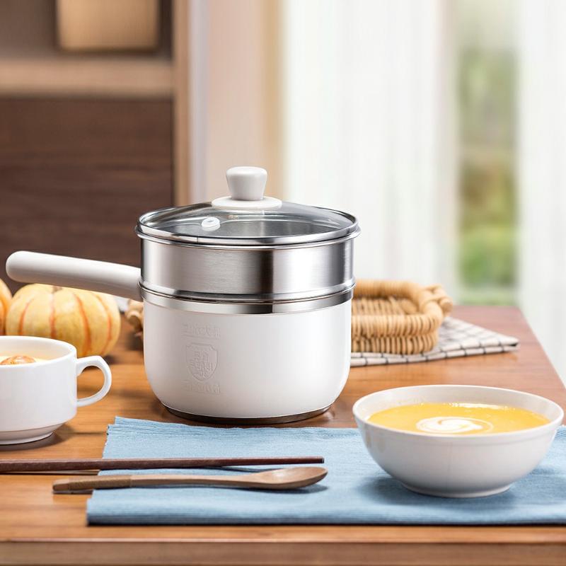 

220V Multifunctional Portable Electric Cooking Pot Frying Pan Mini Electric Hot Pot 1.2L Multi Cooker For Breakfast Maker