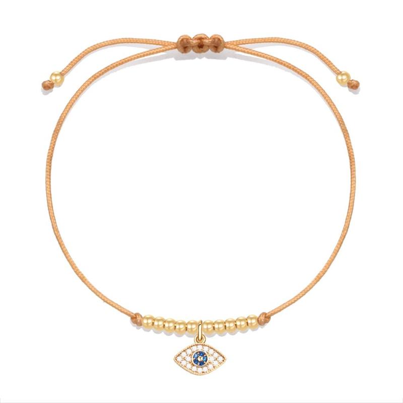 

White Cubic Zirconia Stones Evil Eye Pendant Copper Ball Bracelet Women Girl Pretty Nice CZ Crystal Red String Cute Jewely Gift