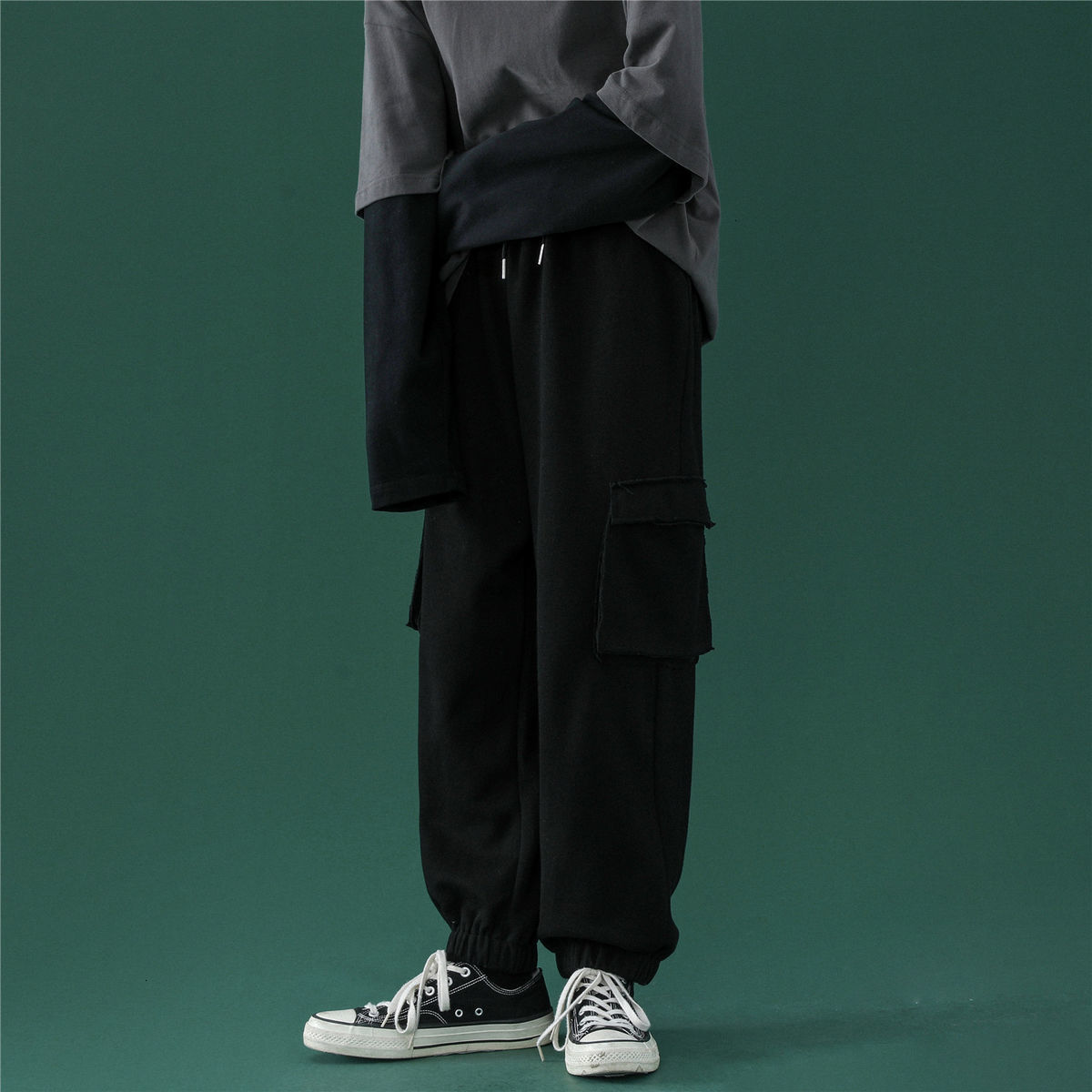 

Male Trousers 2021 Spring New Cast Sports Pants Campus Young Men's Clothes M-2xl G2G2, Black