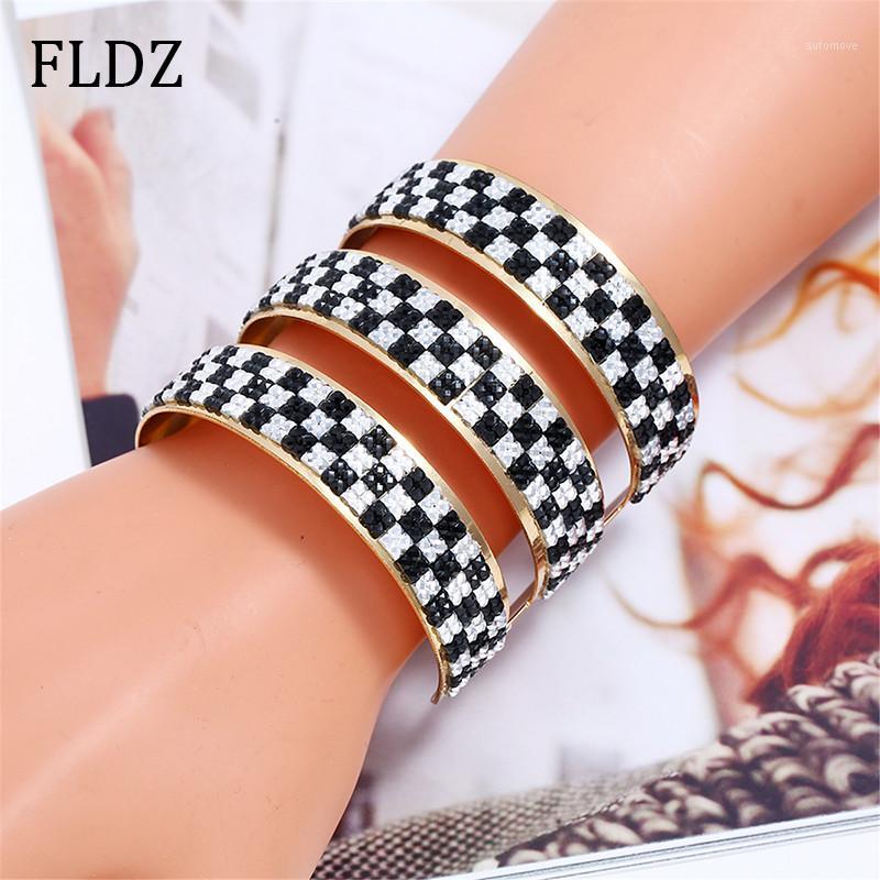 

Black White Crystal Bracelets For Women Gold Metal Bracelet Bangle 2020 New Fashion Jewelry Accessories1