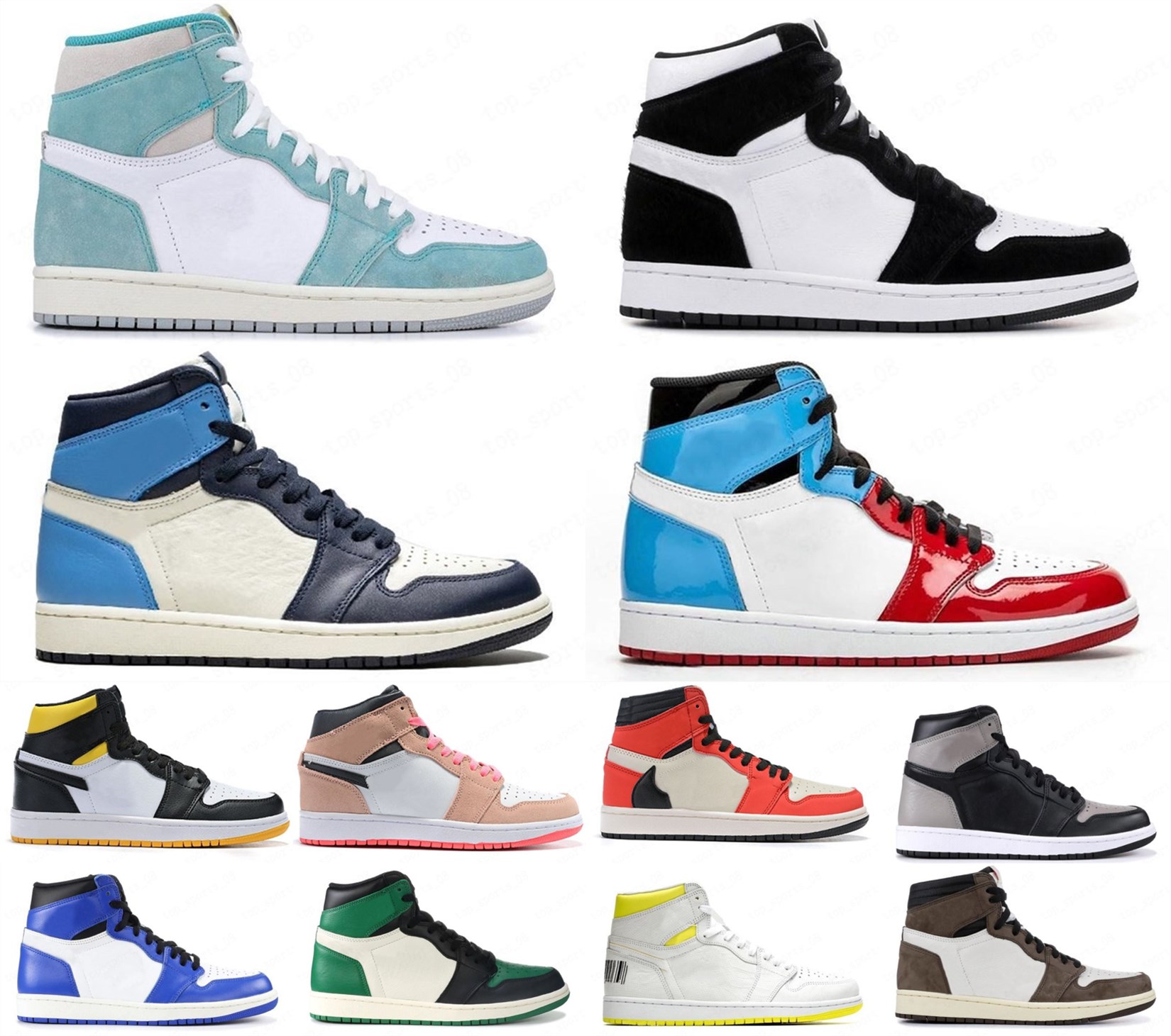 

Paris Chicago 3M tokyo Travis royal top 1s Dye gold banned black UNC bio Blue Cactus Sneakers Shoes Basketball Sports Mens