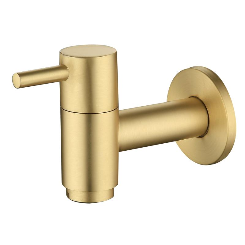 

Solid Brass Washing Machine Faucet Brushed Gold Outdoor Garden Faucet 1/2" Inlet with 3/4" Thread Outlet Wall Mounted Bibcock
