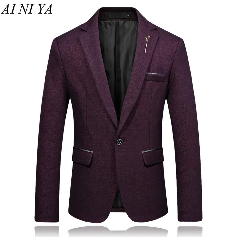 

Men's Blazer High-grade men's casual business suit jacket one-button brand blazers dance wedding top coat fashion clothes, Black