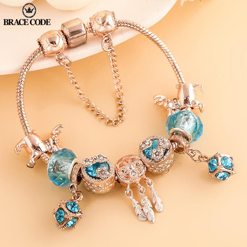 

Foreign Trade Supply Rose Gold Crystal Charm Ladies Bracelet DIY Jewelry Boutique Brand Ladies Bracelet Gift Direct Sales
