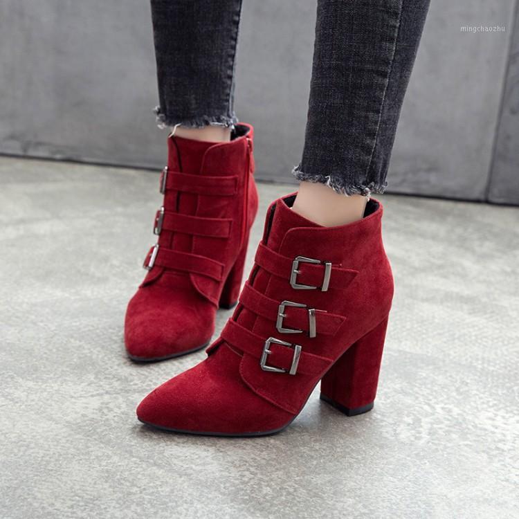 

Riding Boots Big Size Shoes Woman Boots-Women Round Toe Low Large Size Mid Calf Pointy 2020 Ladies Mid-Calf Rubber Solid1