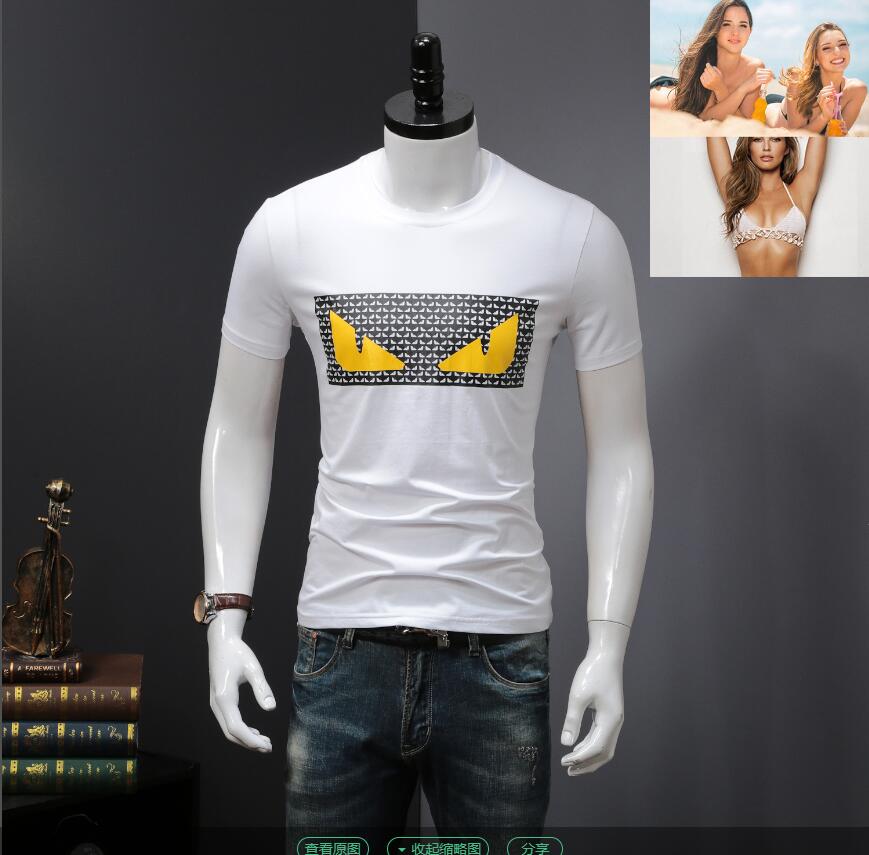 

ummer paris mens luxury clothing hot drill t-shirt diagonal letter print t shirt Fashion r tshirts Casua5, White