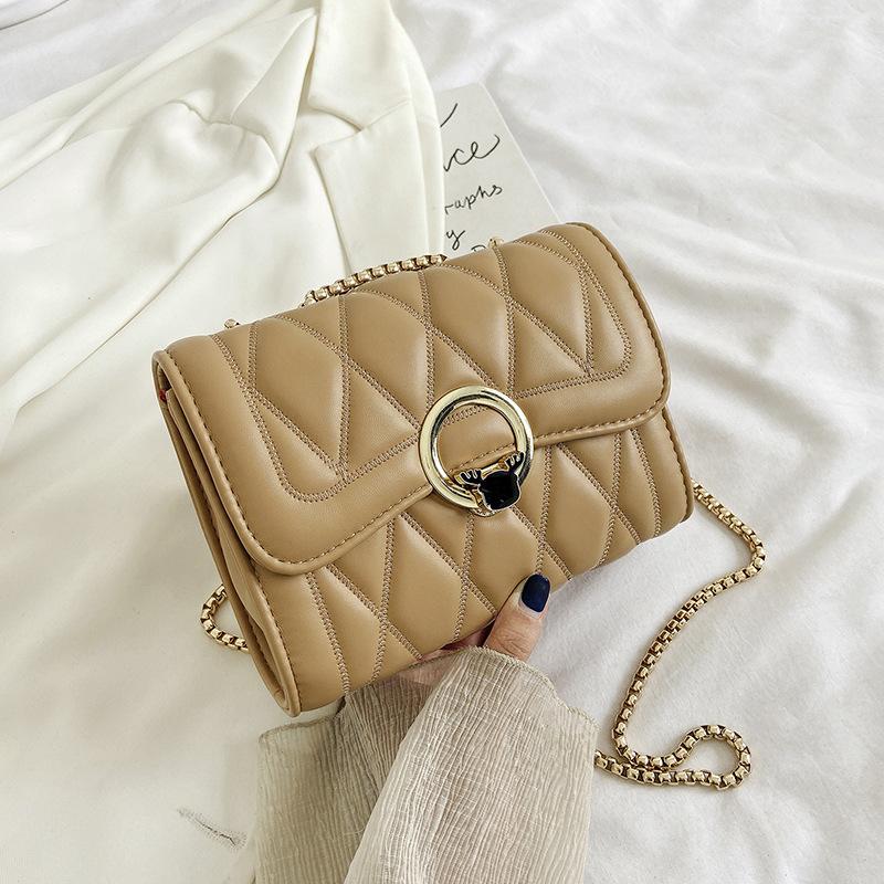 

One shoulder straddle small square bag women's 2021 popular new fashion Korean versatile one shoulder straddle fashion bag, Black