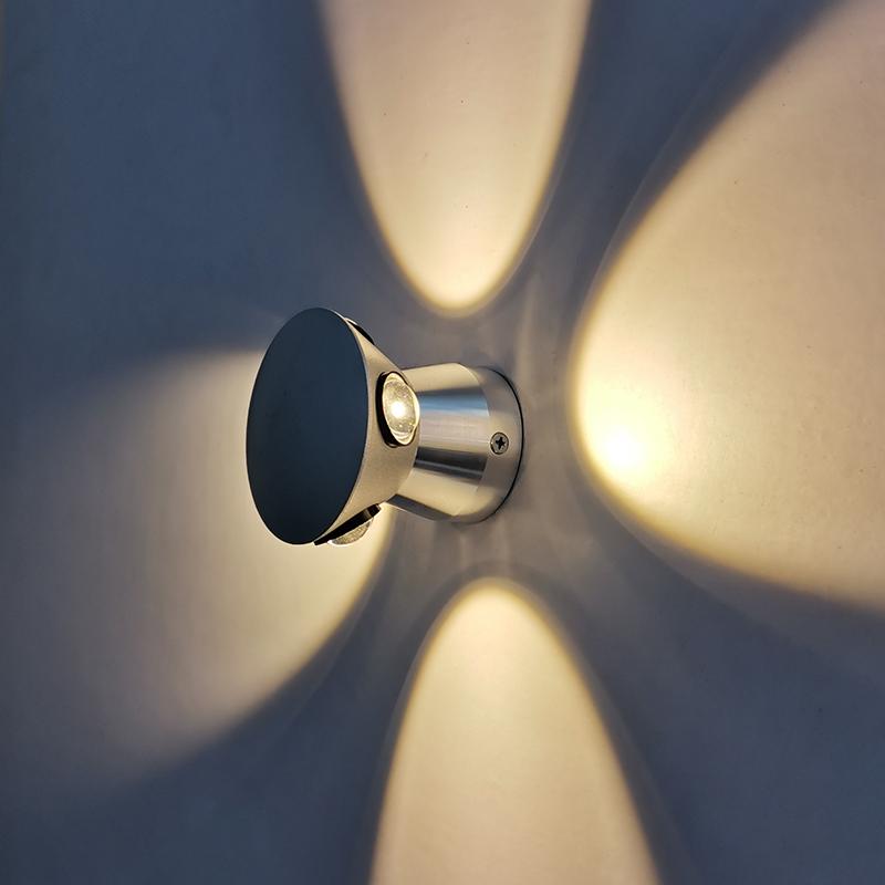 

4W LED Aluminium wall light AC 85-265V Round bedside lamp bedroom Sconces Wall-mounted Indoor Lighting Fixture