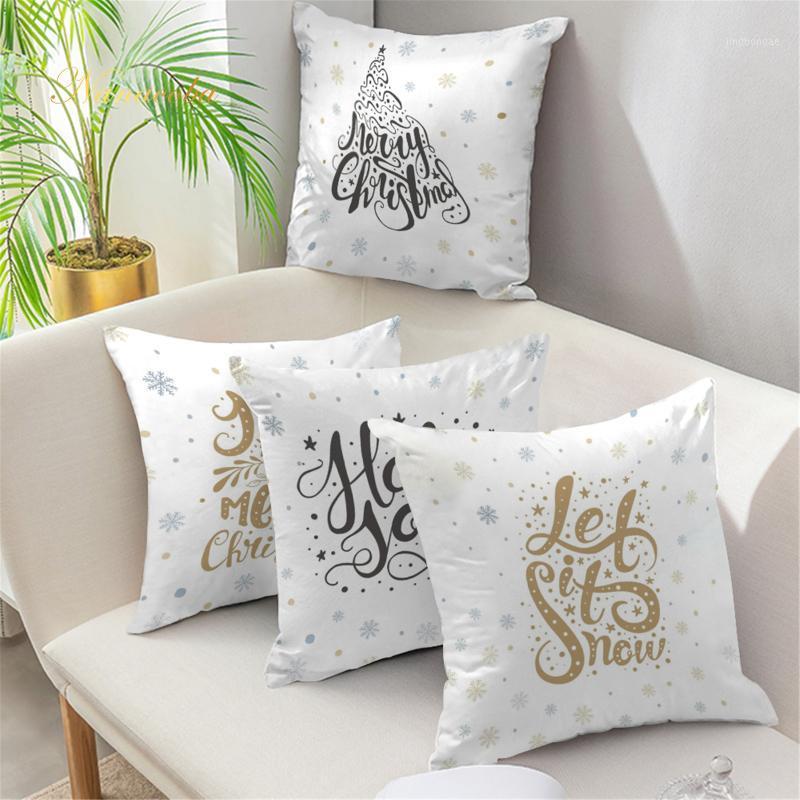 

Christmas Tree Letter White 45x45cm Polyester Pillow Case Decorative Sofa Home Car Decor Throw Pillowcover White Pillow Case1, Pcfs010912tps