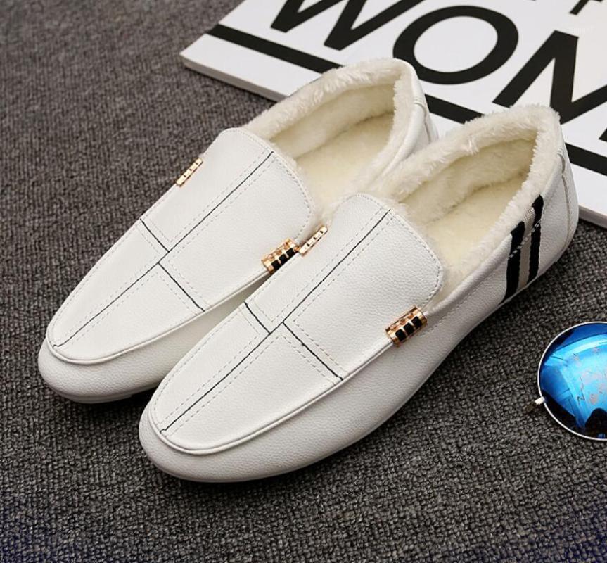 

2019 Fashion Men's ankle Boots Winter bot Men Warm Short Plush Casual Fur leather Boots Men Male driving Boot chaussure1, Orange