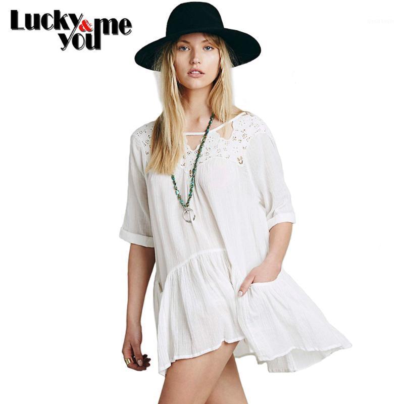 

New Arrive 2020 Womens Summer Loose Quick-drying Thin White Black Cotton Beach Wear Dresses Girls Sexy Sheer Bikini Cover Ups1