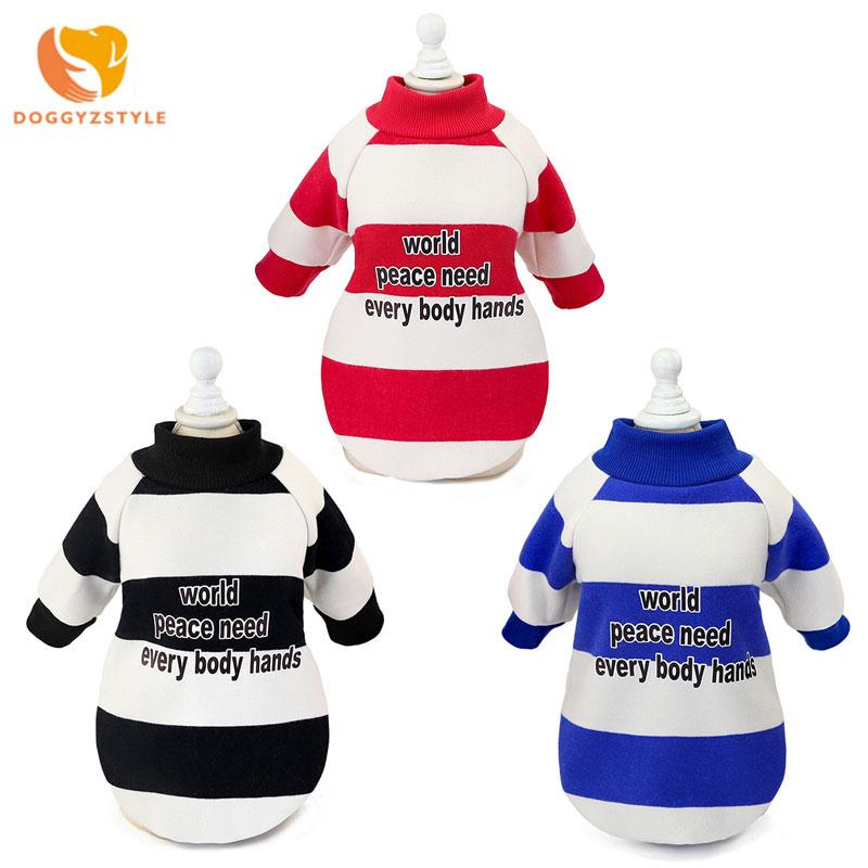 

New Pet Dog Clothes Autumn And Winter Cool Striped Sweater Cotton