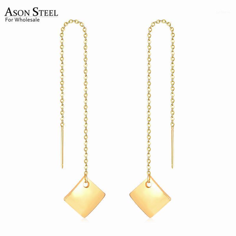 

ASONSTEEL 316L Stainless Steel Unique Square Drop Earrings Gold/Silver Color Long Dangle Earring for Women Accessories Jewelry1