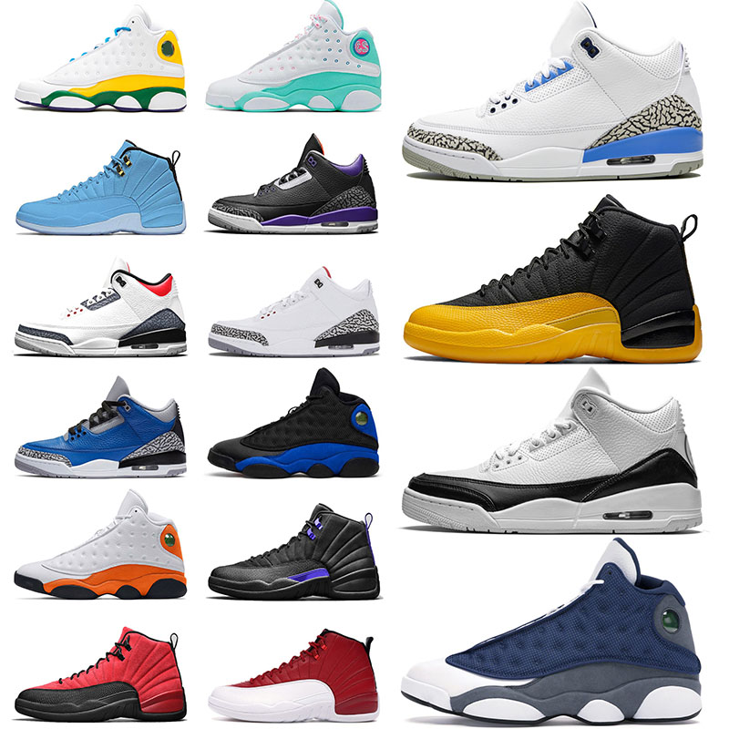 

Men Women Basketball Shoes Jumpman 3 UNC 2020 Fragment 3S University Gold 12 Stone Blue Flint 13s Trainers Sneakers Size US 13, B6 40-47 cap and gown