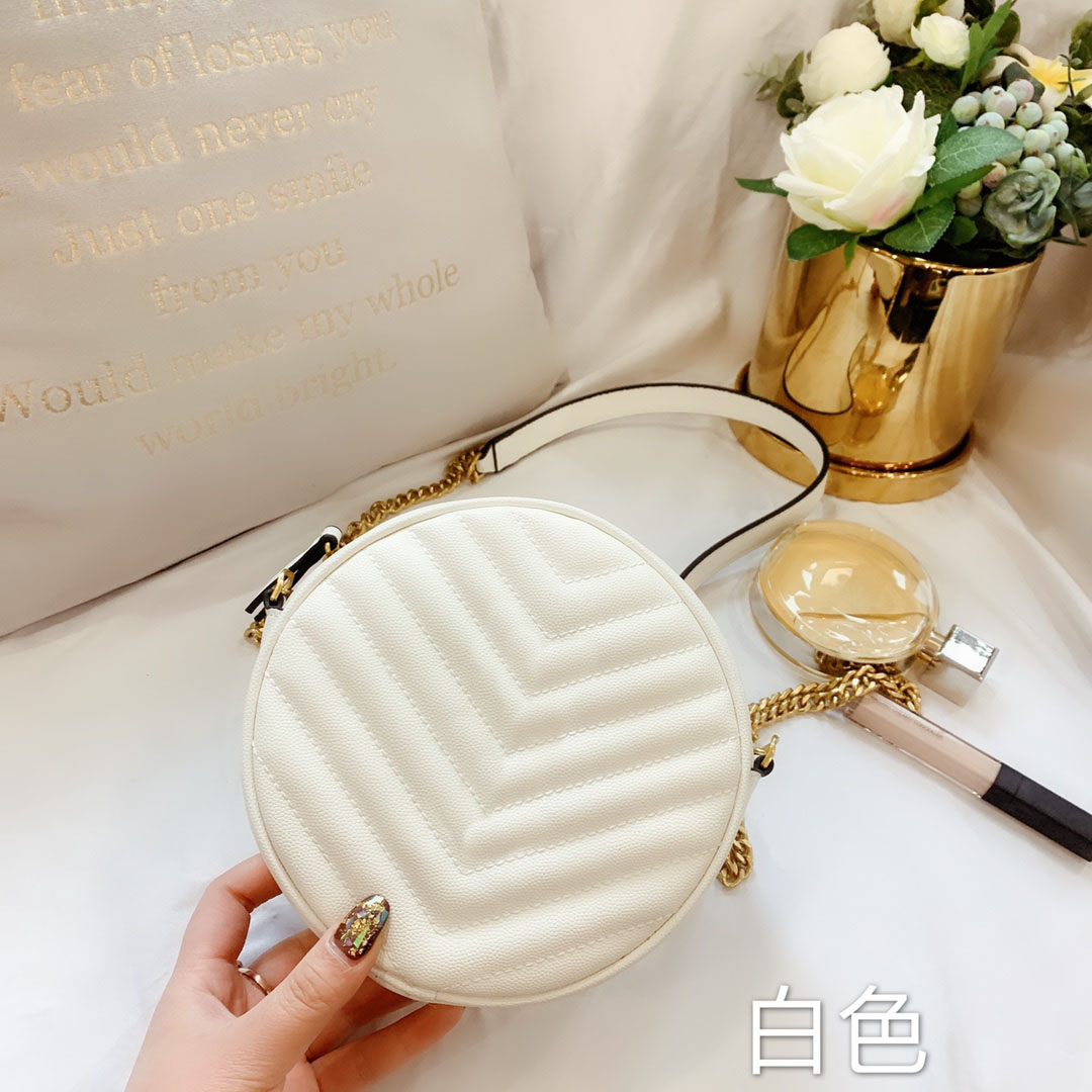 

2020 new fashion brand round design fashion lady shoulder bag leather lady messenger bag lady wallet female round handbag with box, Make up the difference option