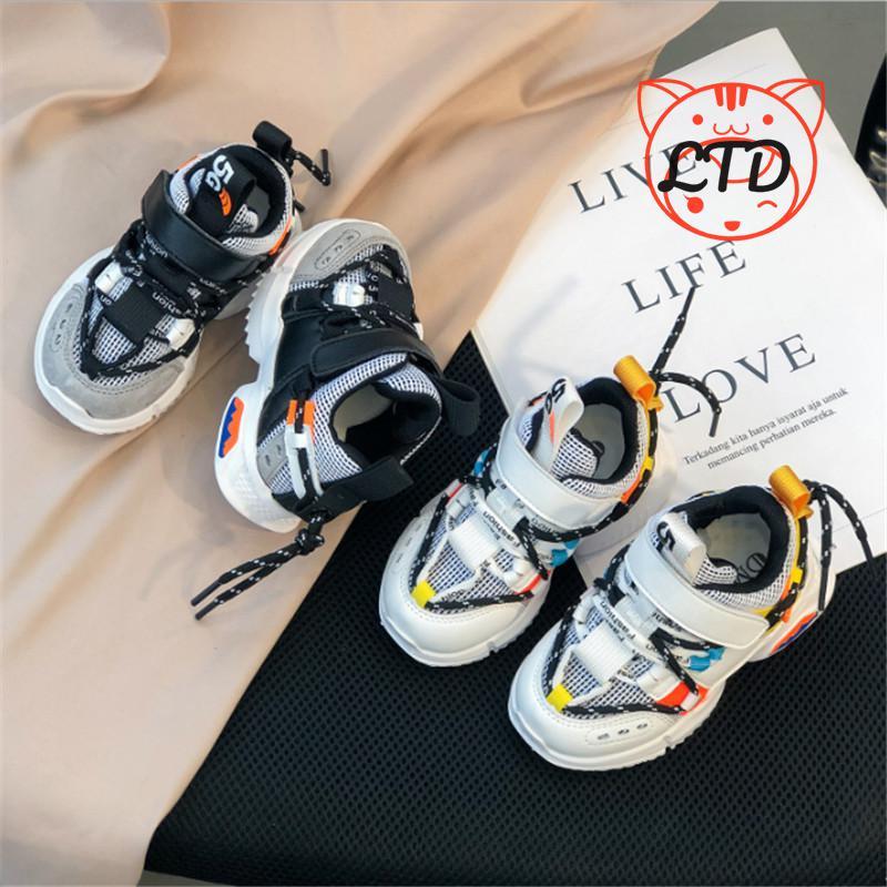

Spring/Autumn Children Shoes Unisex Toddler Girls Boys Sneakers Breathable Soft Sole Outdoor Tennis Fashion Kids Shoes EU 21-30, Black