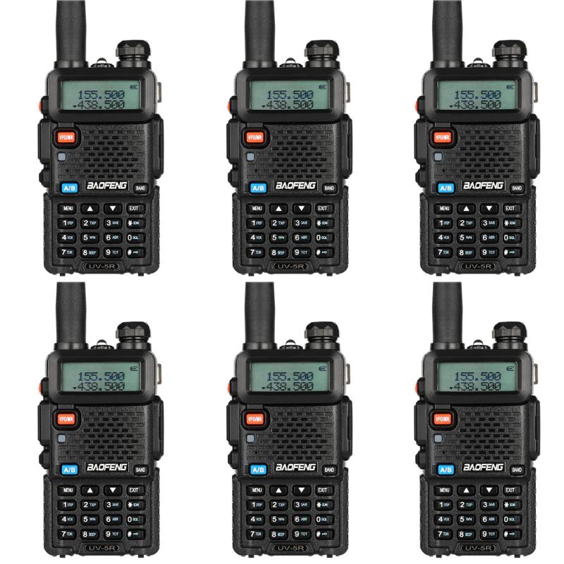 

6pcs BAOFENG UV-5R Walkie Talkie Up to 128 channels FM Transceiver Dual-band DTMF 128 memory channels Talkie
