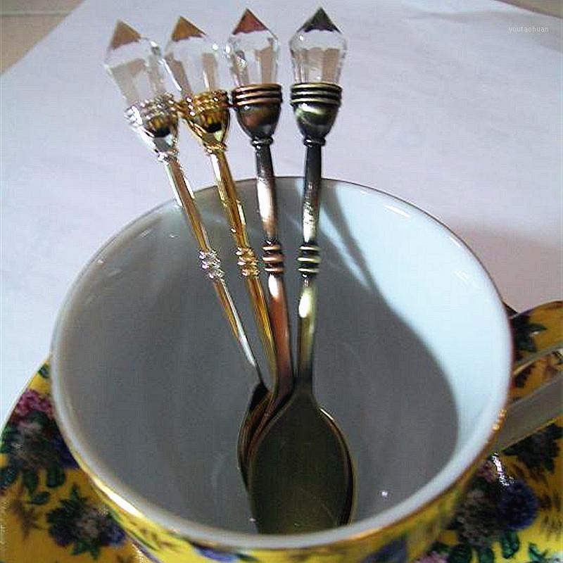 

Large simulation diamond vintage coffee dessert spoons European court style fashion household Iced Cream Spoons1