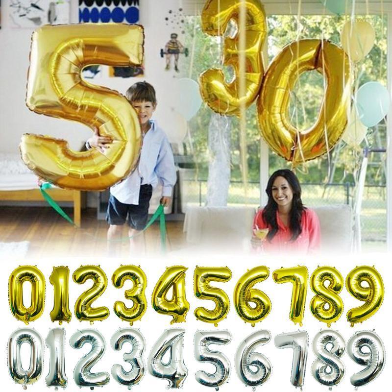

Large size 86X53cm 32 Inch Foil Number Balloon air Helium Figures balloons Globos Wedding Birthday Party Decorations Kids ball1