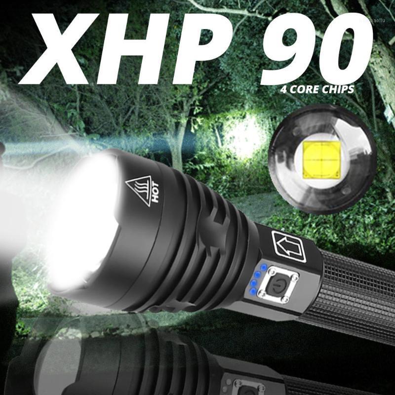 

Highest lumen Most Powerful XHP 90 long-range XHP70.2 LED Tactical Zoom Torch light Use 26650 battery drop shipping1