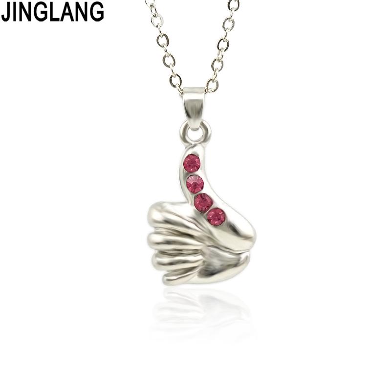 

JINGLANG Bohemia Rhinestones Thumb Women's Vintage bohemian necklaces & pendants DIY Jewelry for women Gift