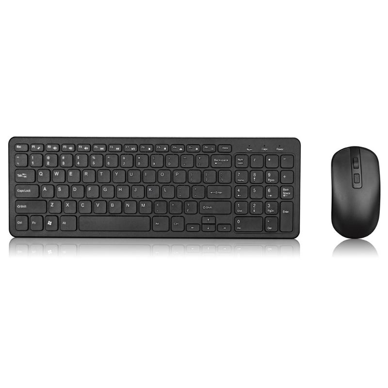 

Portable 2.4GHz Wireless Full Size Silent Ultra Thin With Number Pad Office Ergonomic Keyboard Mouse Set For Desktop Combo