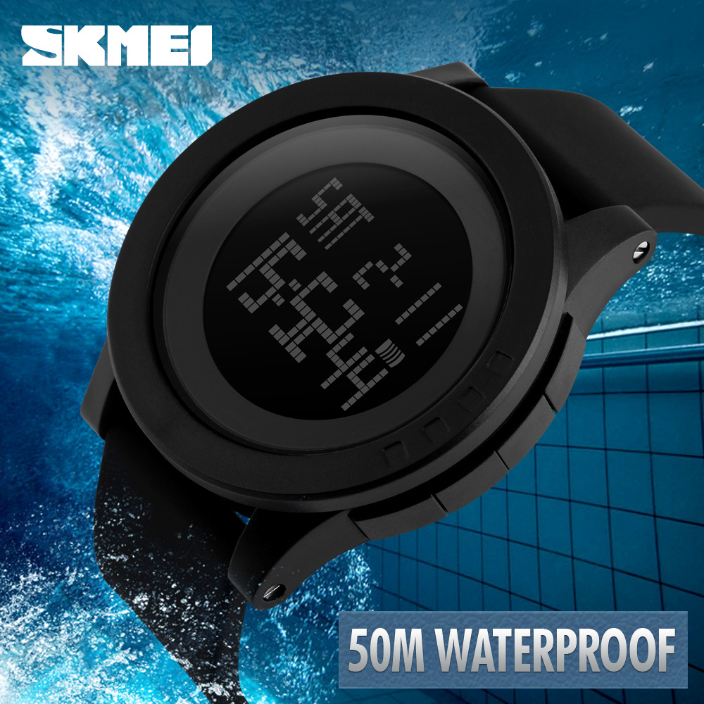 

Hot SKMEI Women Sports Watches Fashion Casual Waterproof LED Digital Watch Women Student Wristwatches For Men Women 201204, Black black women