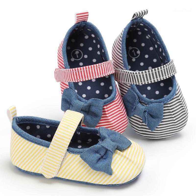 

Newborn Baby infantil Toddler Princess Mary Jane Bow Striped Inner First Walkers Footwear baby girl shoes new1, Red