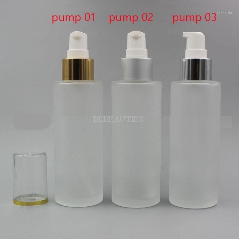 

200pcs/lot 100ml 120ml Clear Frosted MaGlass Cosmetic Bottle With Sprayer Or Lotion Pump Perfume Refillable Bottles1