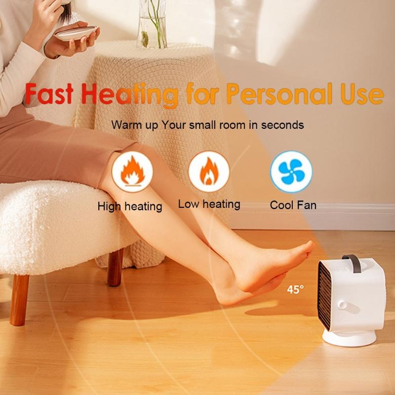 

Small Space Heater Electric Heater Fan Portable Ceramic for Room Office L69D