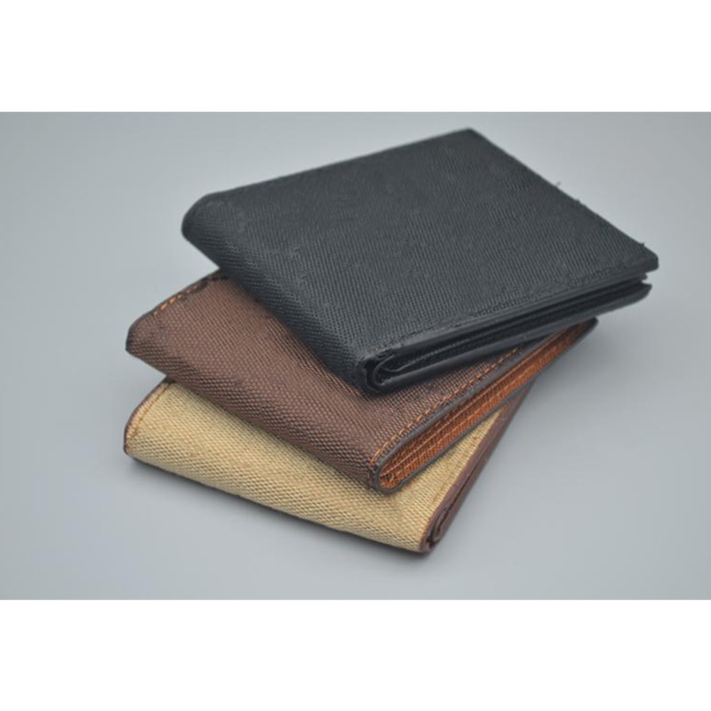 Mens and women's solid canvas short bi-fold wallet Fashion short wallet Classic style wallet