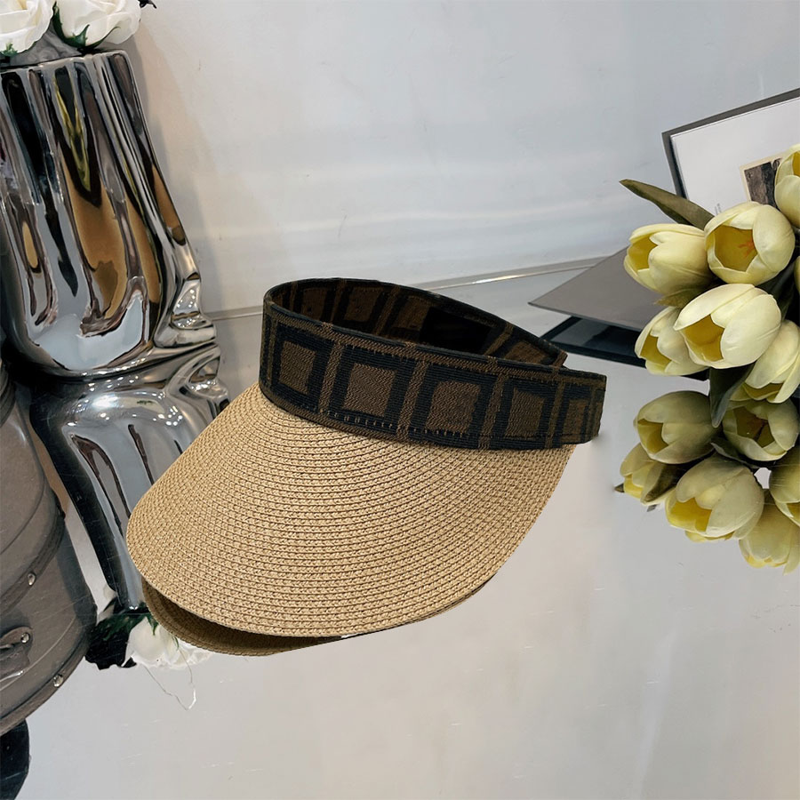 

Summer Hat Holiday Visors Beach Cap Grass Braid Letter Design for Man Woman 3 Color Top Quality, Blue;gray