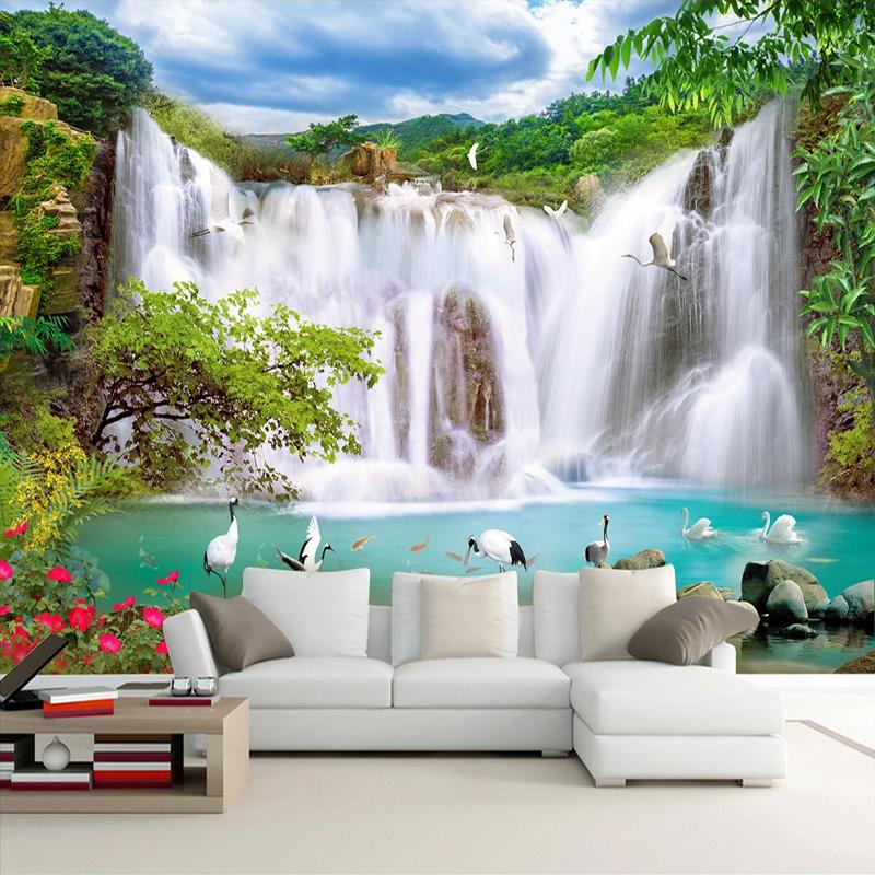 

Custom 3D Photo Wallpaper Waterfall Landscape Wall Painting Mural De Parede Study Living Room Background Wall Papers Home Decor, As pic