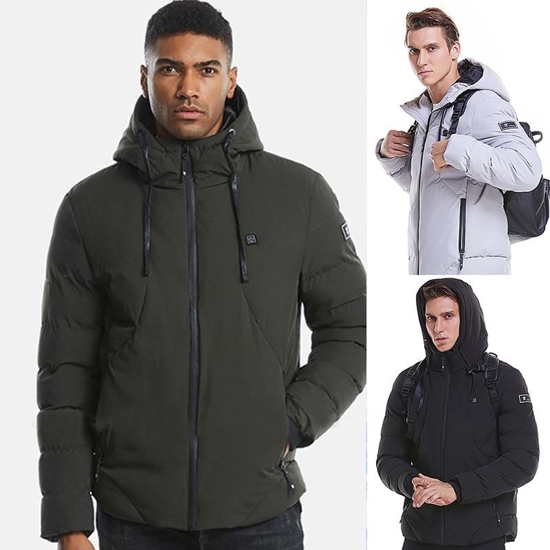 

Fashion Men Women Electric Heated Jacket Heating Waistcoat USB Thermal Warm Cloth Feather Hot Sale Plus Size Winter Jacket, Black