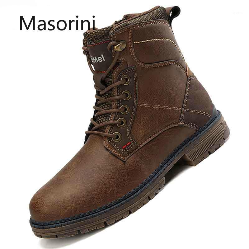 

Outdoor 2020 Men's Boots Classic Men's Shoes High Quality Leather Men Motorcycle Boots Non-slip Men Ankle Mans Footwear 461, Black